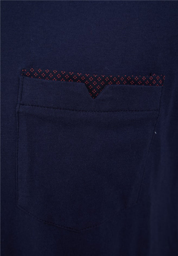 Slenderella Diamond Geo Print Jersey Top & Woven Trouser Pyjama Set WR88832