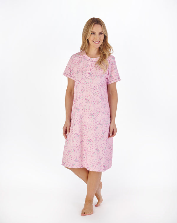 slenderella Ditsy Floral Print 40" Jersey Nightdress ND05111