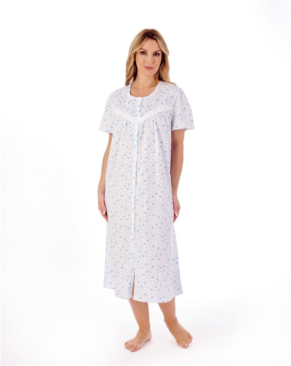 slenderella Ditsy Floral Print 46" Button Through Woven Nightdress ND01208