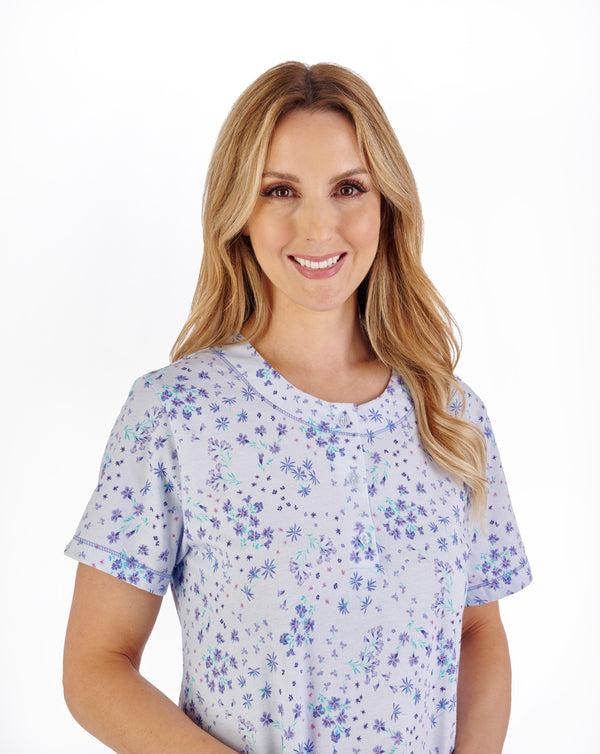 Slenderella Ditsy Floral Print Jersey Pyjama PJ05112