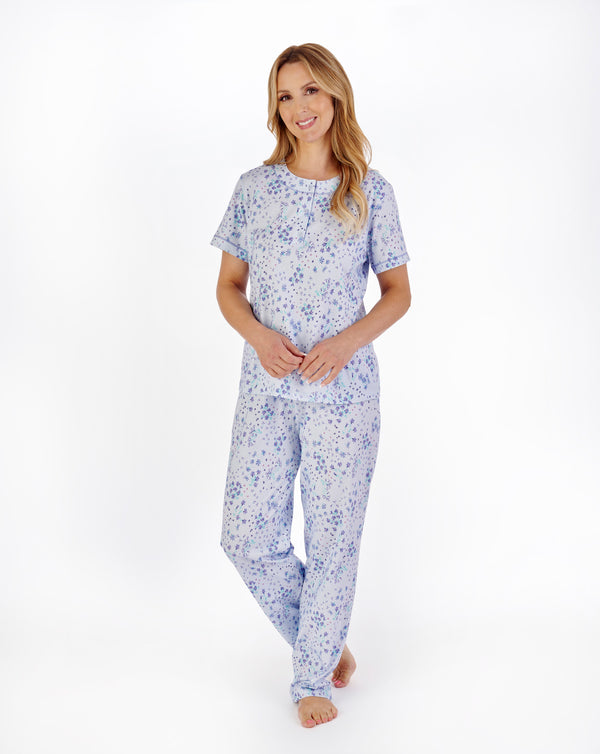slenderella Ditsy Floral Print Jersey Pyjama PJ05112