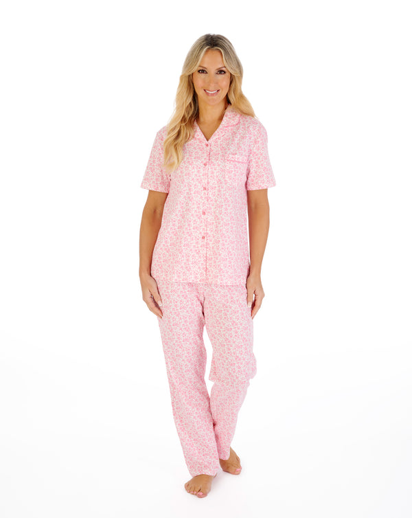 slenderella Ditsy Floral Tailored Jersey Pyjama PJ07103