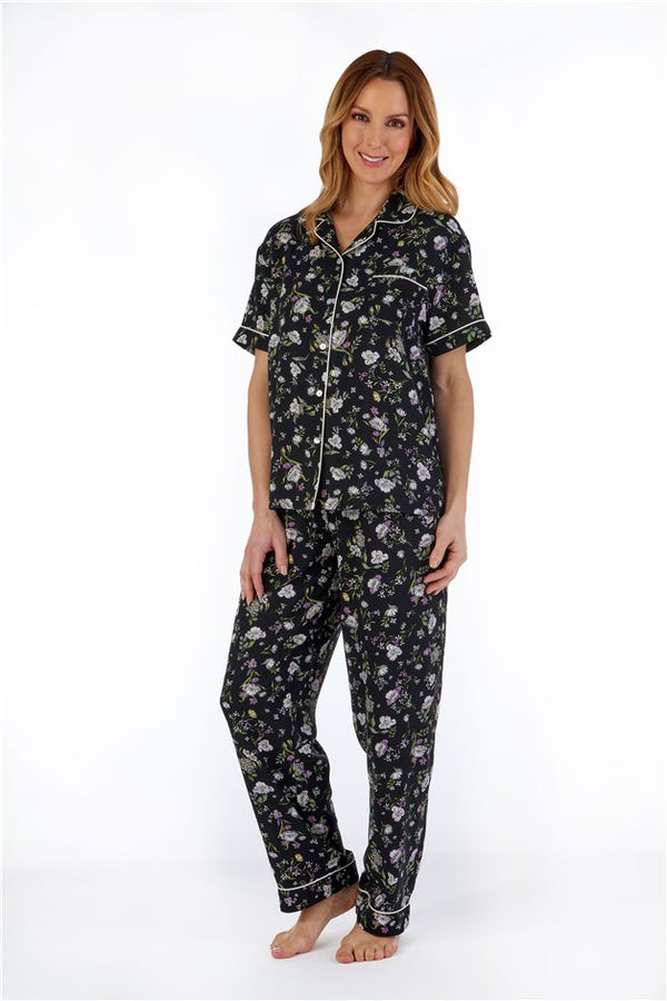 slenderella Ditsy Floral Tailored Woven Pyjama PJ55276
