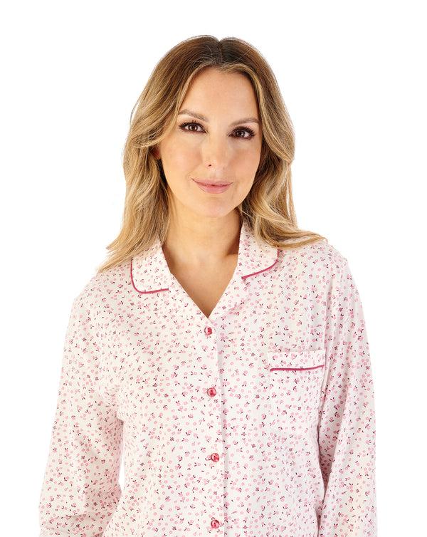 Slenderella Ditsy Print Tailored Jersey Pyjama PJ08103