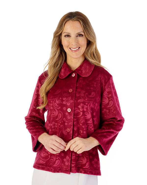 slenderella Embossed Crystal Fleece 24" Bedjacket BJ08345