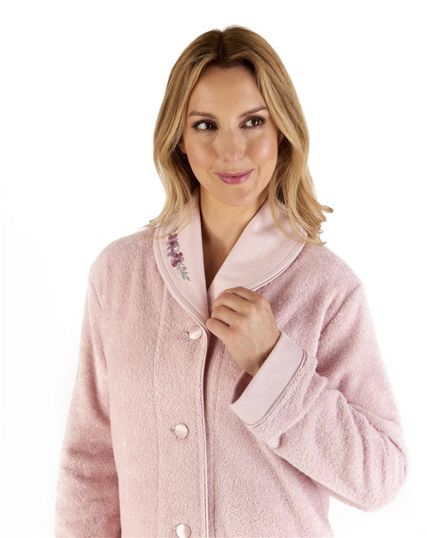 Slenderella Embroidered 46" Button Through Housecoat HC66356