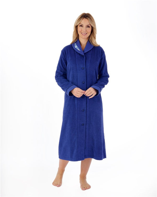 Slenderella Embroidered 46" Button Through Housecoat HC66356