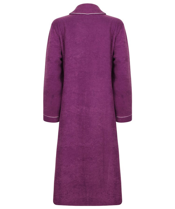 Slenderella Embroidered Boucle Fleece 46" Zip Front Housecoat HC2327