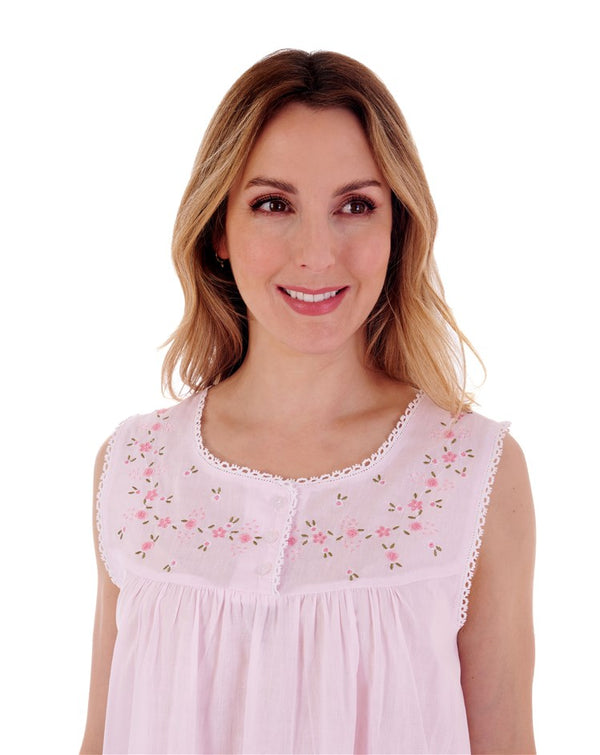 Slenderella Embroidered Yoke 40" Woven Nightdress ND3272