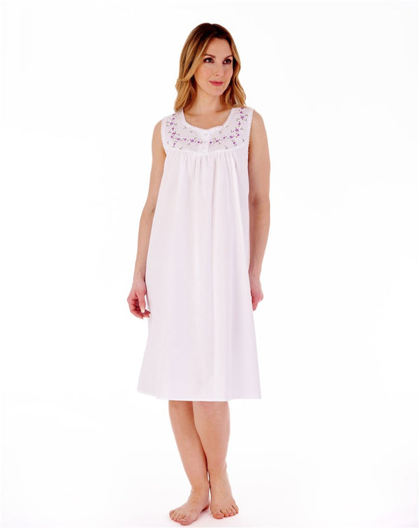 Slenderella Embroidered Yoke 40" Woven Nightdress ND3272