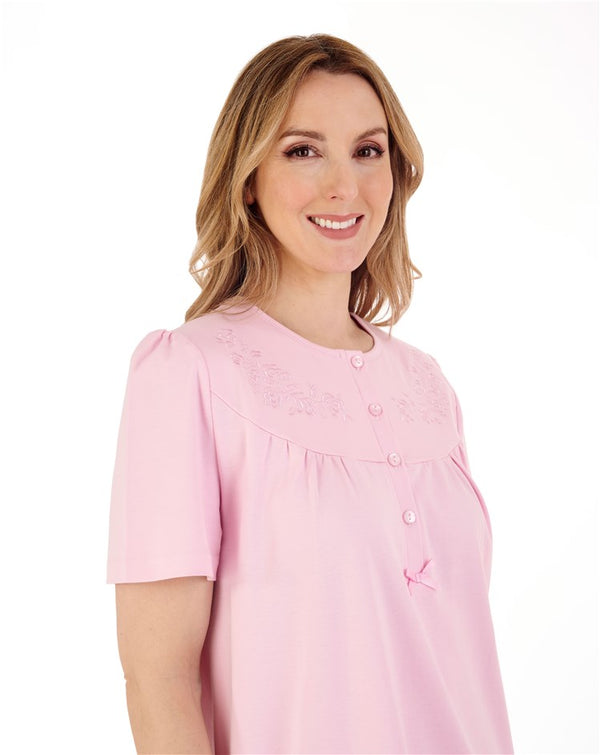 Slenderella Embroidered Yoke 42" Interlock Jersey Nightdress ND88120