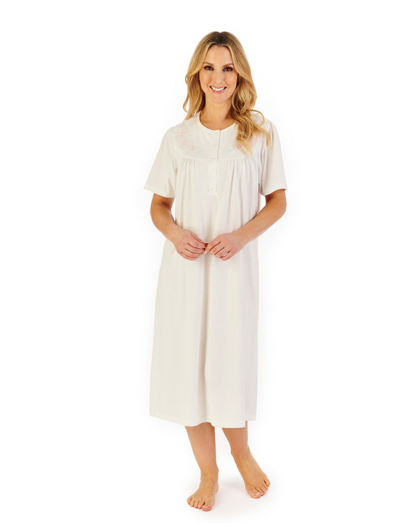slenderella Embroidered Yoke 42" Jersey Nightdress ND06120