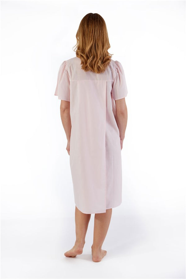 Slenderella Embroidered Yoke 42" Open Back Woven Nightdress ND55204