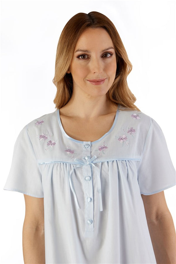Slenderella Embroidered Yoke 42" Woven Nightdress ND55201