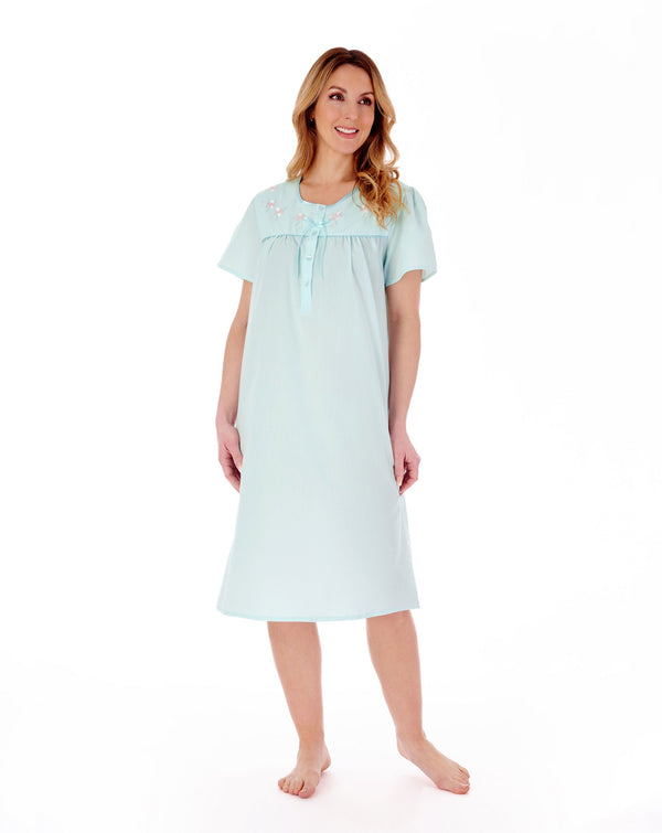 Slenderella Embroidered Yoke 42" Woven Nightdress ND55201