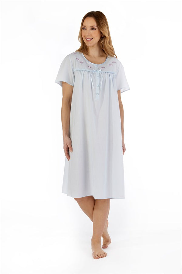 slenderella Embroidered Yoke 42" Woven Nightdress ND55201