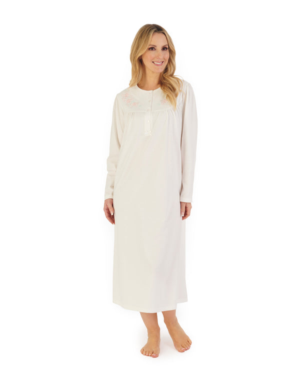 slenderella Embroidered Yoke 45" Jersey Nightdress ND06121