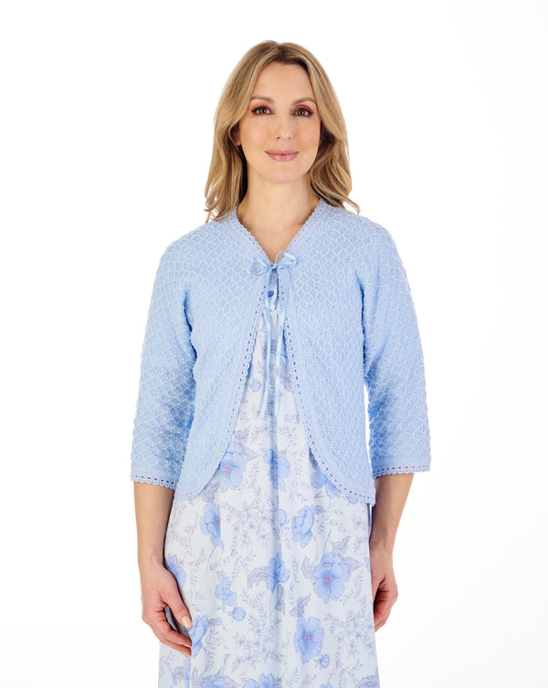 Slenderella Fancy Knit Ribbon Tie Bedjacket BJ44610