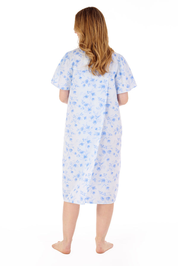 Slenderella Floral Brushed 42" Open Back Woven Nightdress ND88204