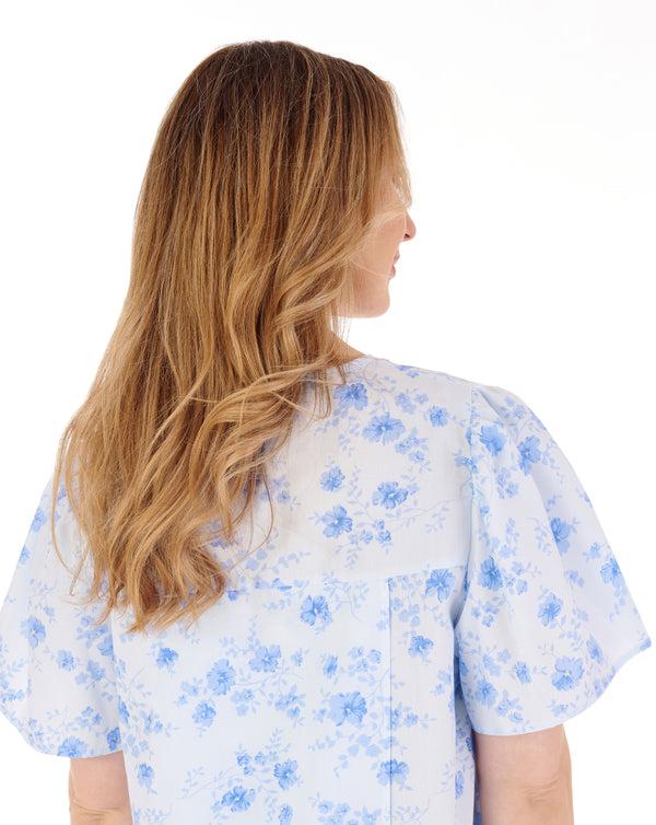 Slenderella Floral Brushed 42" Open Back Woven Nightdress ND88204