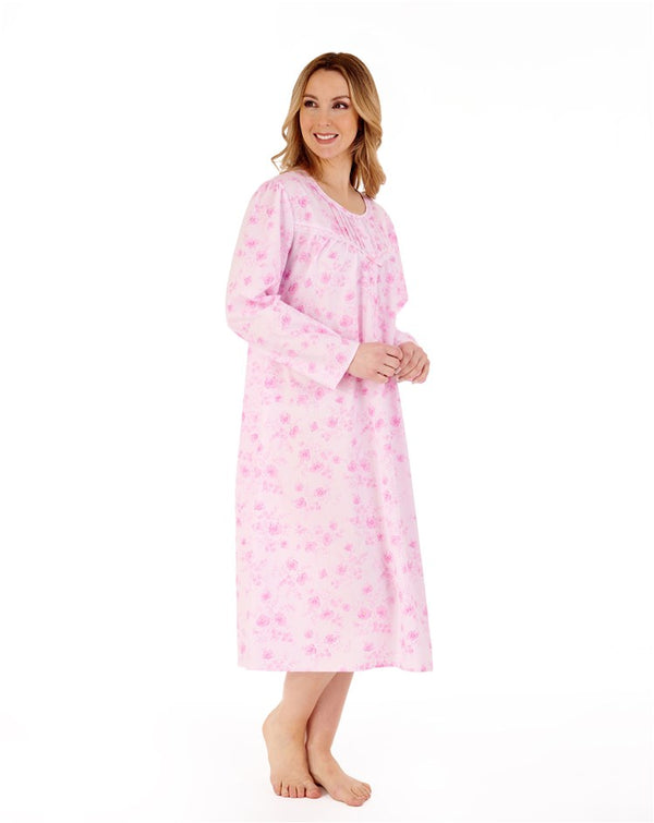 slenderella Floral Brushed 45" Woven Nightdress ND88201