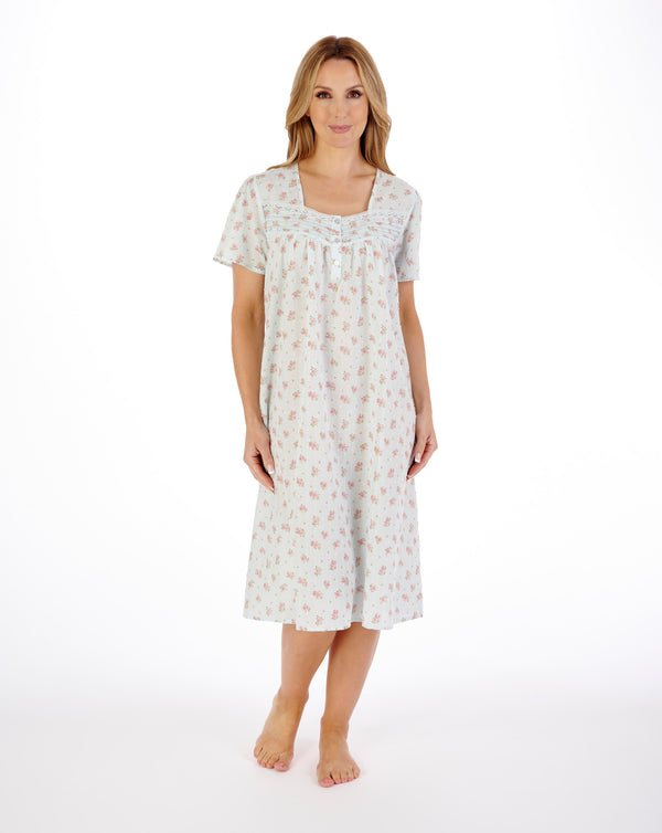 slenderella Floral Dobby Spot 42" Woven Nightdress ND05211