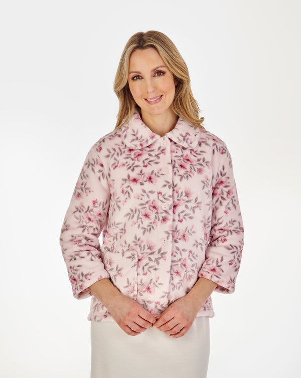 slenderella Floral Flannel Fleece 25" Bedjacket BJ04310
