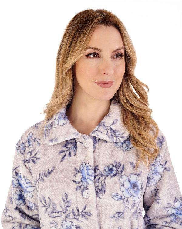 Slenderella Floral Flannel Fleece 25" Bedjacket BJ88310