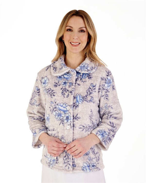 slenderella Floral Flannel Fleece 25" Bedjacket BJ88310