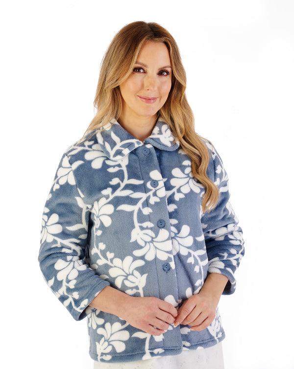 slenderella Floral Flannel Fleece Bedjacket BJ08310