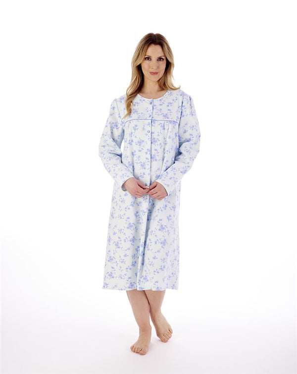 Slenderella Floral Luxury Flannel 43" Brushed Woven Nightdress ND02210