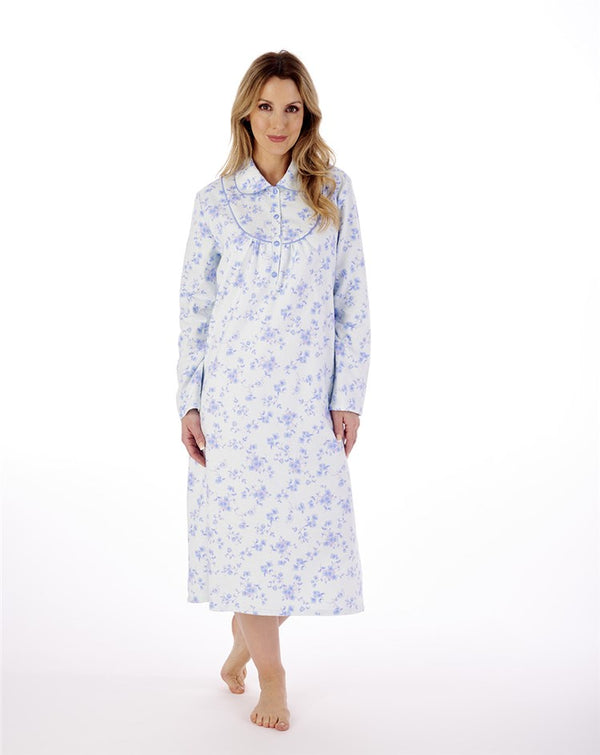 Slenderella Floral Luxury Flannel 45" Brushed Woven Nightdress ND02211