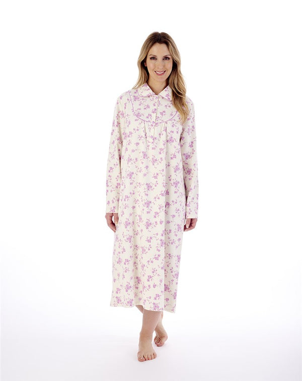 Slenderella Floral Luxury Flannel 45" Brushed Woven Nightdress ND02211