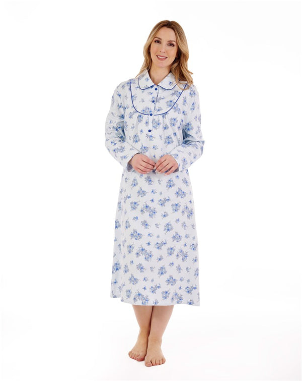 slenderella Floral Luxury Flannel 45" Woven Nightdress ND88211