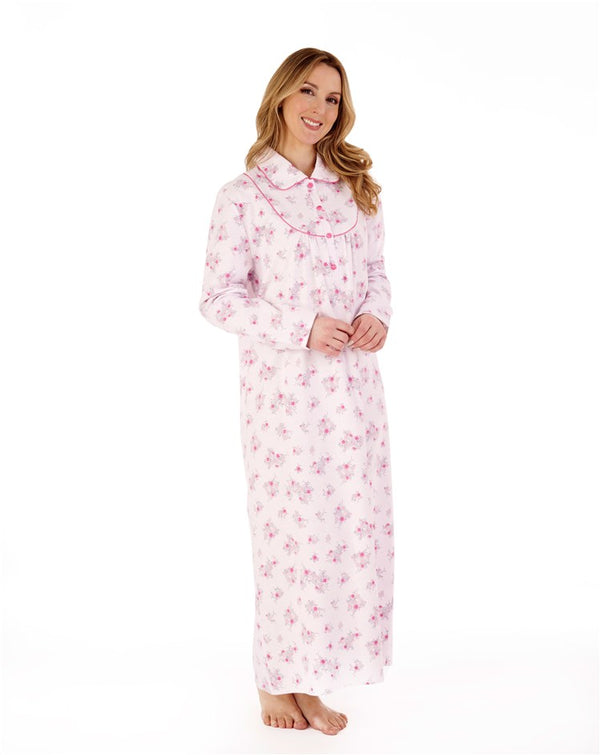 slenderella Floral Luxury Flannel 51" Woven Nightdress ND88212