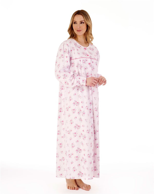 slenderella Floral Luxury Flannel 51" Woven Nightdress ND88214