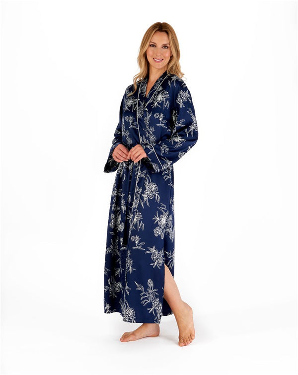 Slenderella Floral Matte Satin 50" Kimono Wrap GL66724L