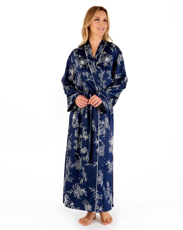 slenderella Floral Matte Satin 50" Kimono Wrap GL66724L