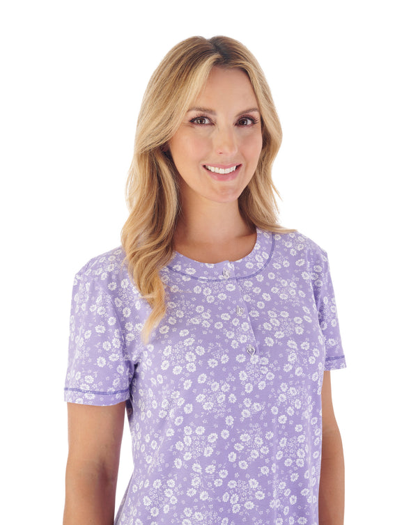 Slenderella Floral Print 40" Jersey Nightdress ND03161