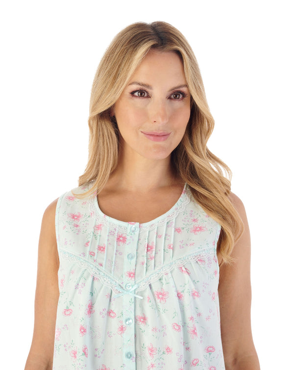 Slenderella Floral Print 40" Woven Nightdress ND02205