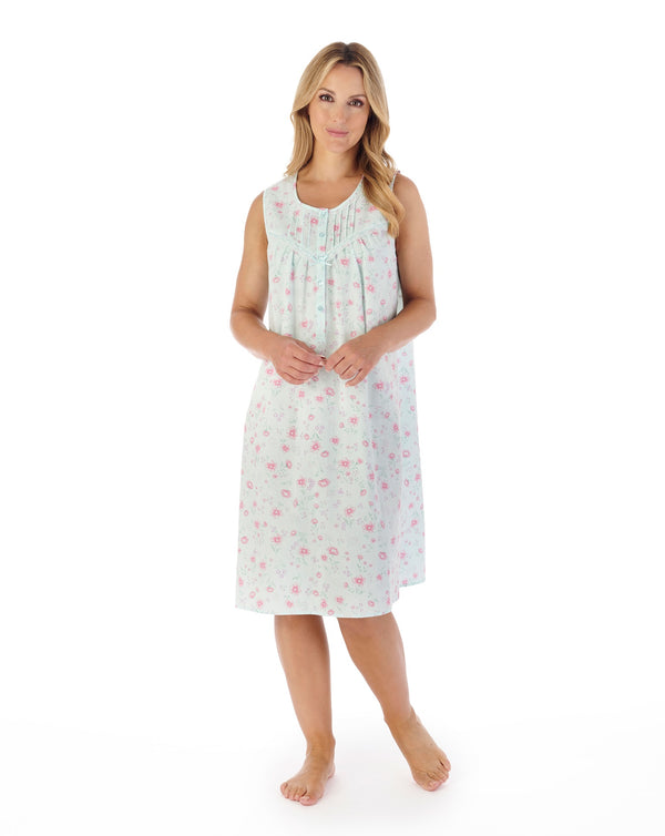 slenderella Floral Print 40" Woven Nightdress ND02205