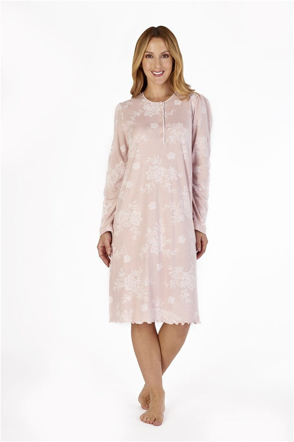 slenderella Floral Print 41" Jersey Nightdress ND4140