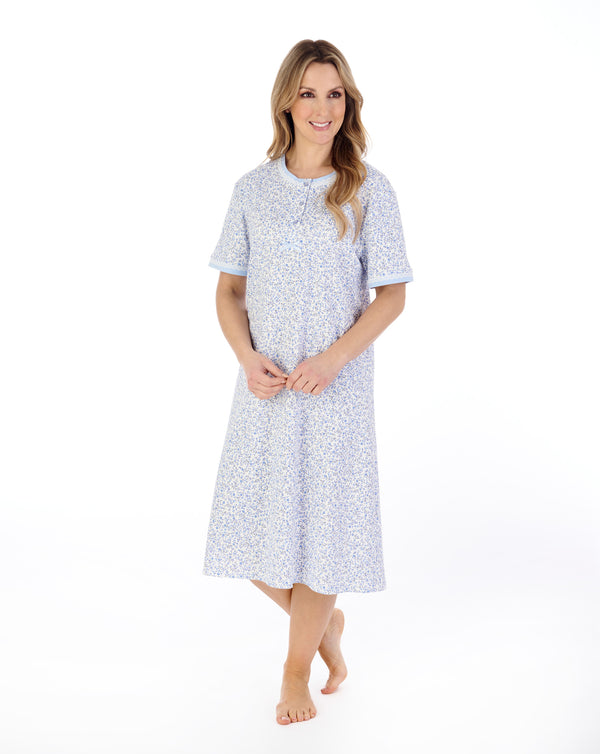 slenderella Floral Print 42" Interlock Jersey Nightdress ND04125