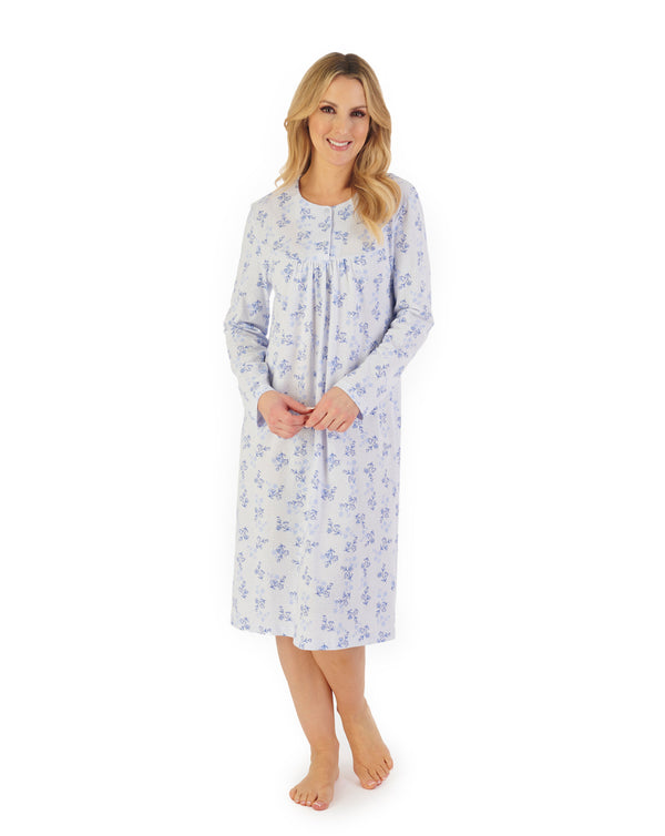Slenderella Floral Print 42" Jacquard Jersey Nightdress ND06106