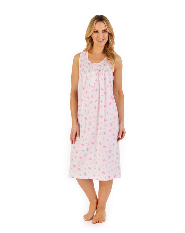 Slenderella Floral Print 42" Jersey Nightdress ND06125