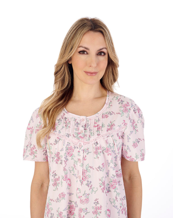 Slenderella Floral Print 42" Woven Nightdress ND04200