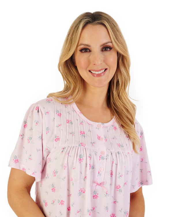 Slenderella Floral Print 43" Jersey Nightdress ND06126