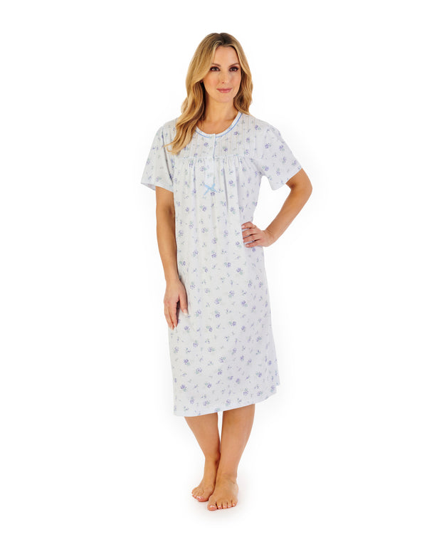 Slenderella Floral Print 43" Jersey Nightdress ND06126