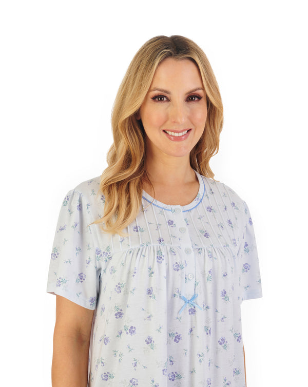 Slenderella Floral Print 43" Jersey Nightdress ND06126