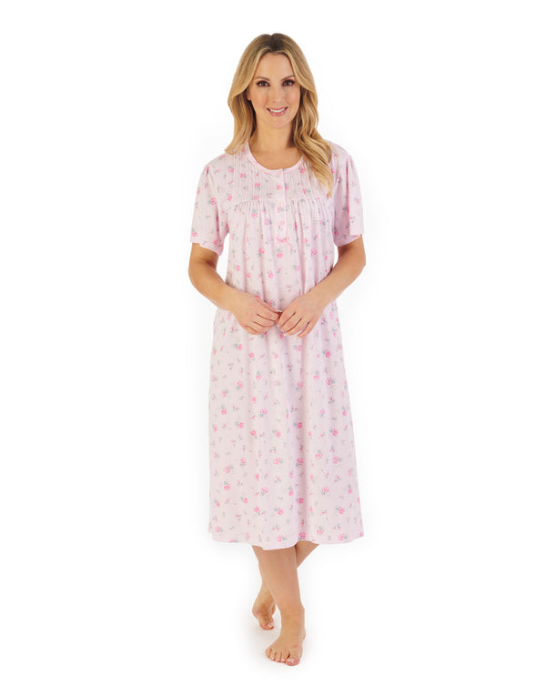 slenderella Floral Print 43" Jersey Nightdress ND06126